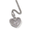 BAGUETTE HEART PENDANT - ICED OUT